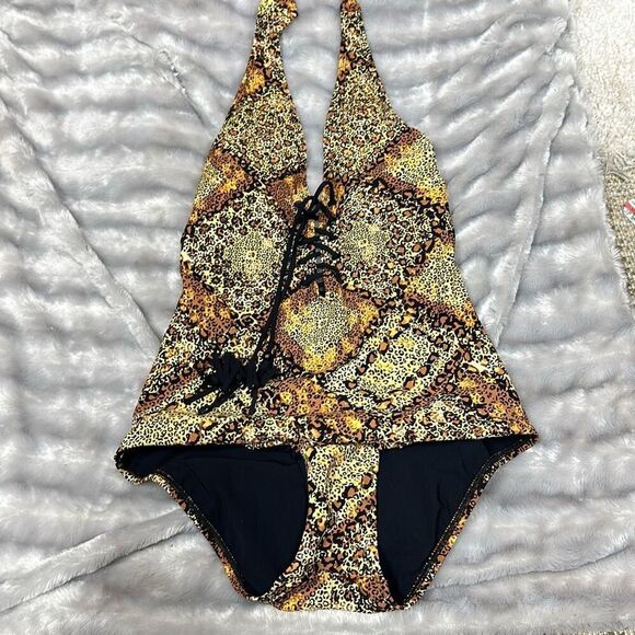 Skinny Dippers Women's Mazie Sirena One Piece Swimsuit in Black | Size Medium | - Picture 2 of 3